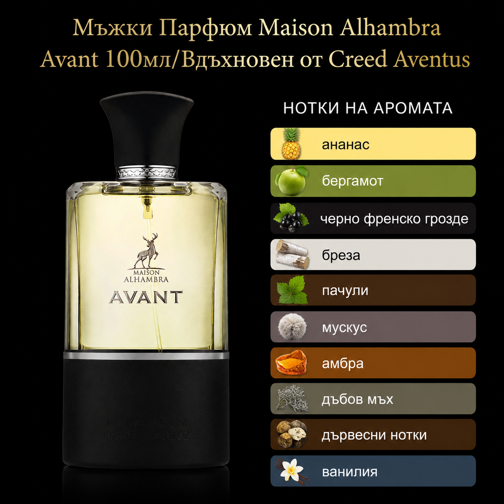 Мъжки Парфюм Maison Alhambra Avant EDP 100 мл. Вдъхновен от Creed / Aventus