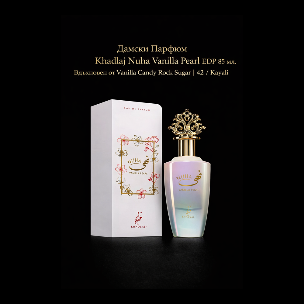 Дамски Парфюм Khadlaj Nuha Vanilla Pearl EDP 85 мл. Вдъхновен от Vanilla Candy Rock Sugar | 42 / Kayali